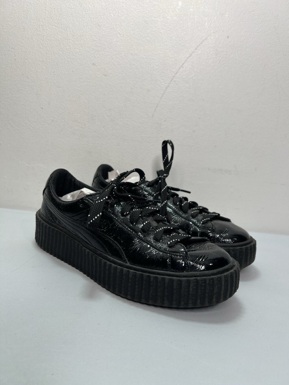 Puma Rihanna Creeper Fenty Patent Leather Black Shoes Womens Size 9